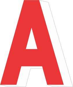 Leuchtbuchstaben - PROFIL 5 Frontbeleuchtet - Oberfläche Rot - Seiten Weiß - Für Klassische Buchstaben, Top-Saler, Pizzaria, Kiosk, Feuerwehr